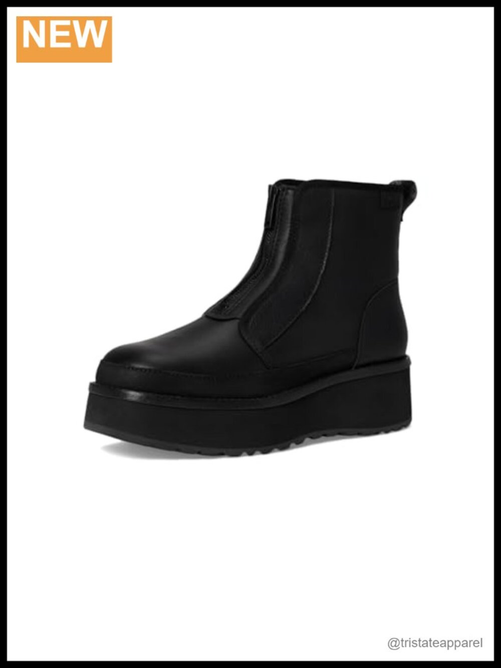 Women's Mid-Calf Leather Combat Boots with Platform Heel